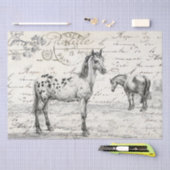 Paarden in paasse Franse  ontkoppeling van script Tissuepapier (Craft)