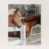 Paarden in Paddock en boerderij paard lover, aange Legpuzzel (Verticaal)