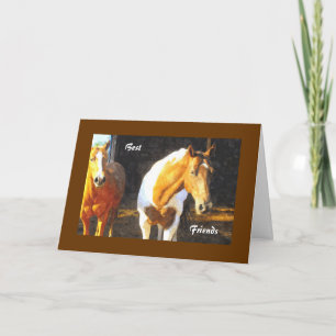 Paarden in Paddock, Verjaardag Kaart