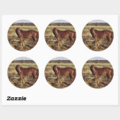 Paarden in pasta ronde sticker (Vel)