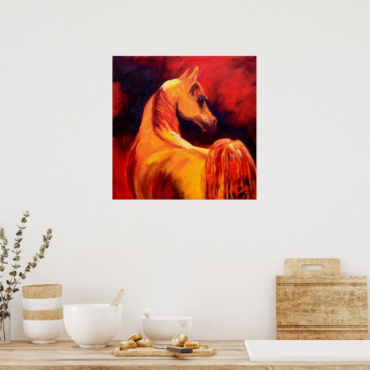 Paarden in profiel poster (Keuken)