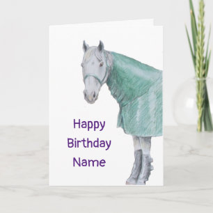 Paarden in Rug Birthday Kaart