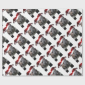 Paarden in Santa Claus-Petten Cadeaupapier (Vlak)