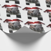 Paarden in Santa Claus-Petten Cadeaupapier (Hoek)