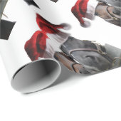 Paarden in Santa Claus-Petten Cadeaupapier (Rol Hoek)