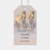 Paarden in Sneeuw Winter Bruiloftsgeschenklabel Cadeaulabel (Achterkant)