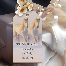 Paarden in Sneeuw Winter Bruiloftsgeschenklabel Cadeaulabel
