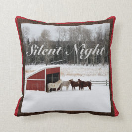 Paarden in sneeuwkussen kussen