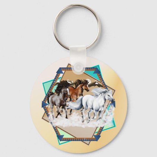 Paarden in sneeuwSleutelhanger Sleutelhanger (Voorkant)