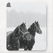 Paarden in Snowfall Muismat (Voorkant)