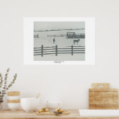 Paarden in Snowy Corral Poster (Keuken)