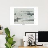 Paarden in Snowy Corral Poster (Thuiskantoor)