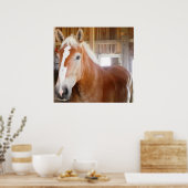 Paarden in Stall 2 Poster (Keuken)