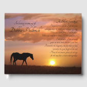 Paarden in Sunrise Memorial Celebration of Life Gastenboek (Voorkant)