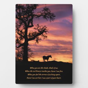 Paarden in Sunset met Tree Memorial Fotoplaat