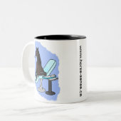 Paarden in tandstoel tweekleurige koffiemok (Voorkant links)