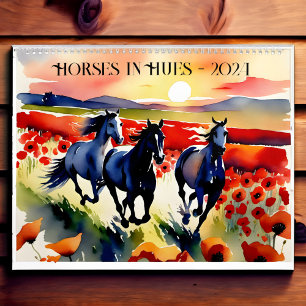 Paarden in tinten waterverf paardenliefhebbers cad kalender