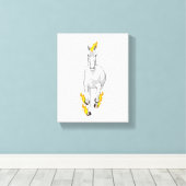 Paarden in vlam canvas afdruk (Insitu (Houten vloer))