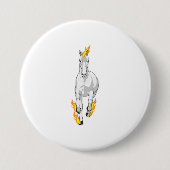 Paarden in vlam ronde button 7,6 cm (Voorkant)