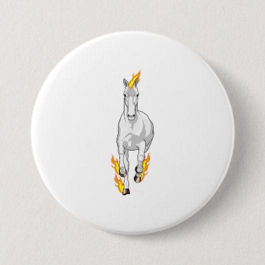 Paarden in vlam ronde button 7,6 cm (Voorkant)