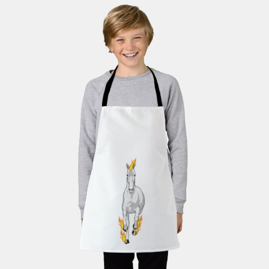 Paarden in vlam schort (Gedragen)