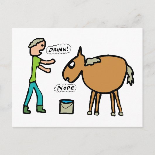 Paarden in water briefkaart (Voorkant)