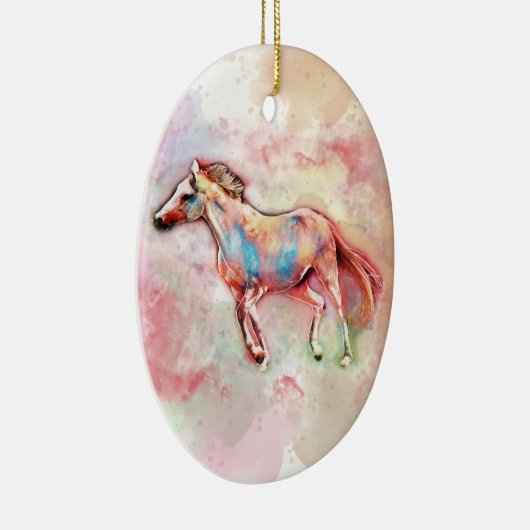 Paarden in waterverf keramisch ornament (Rechts)