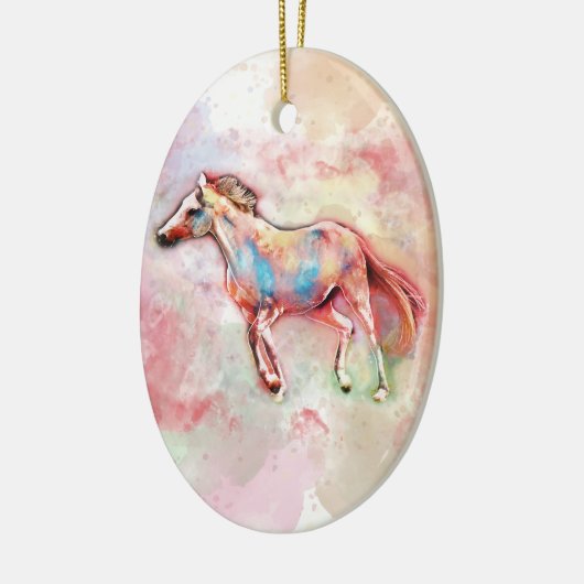 Paarden in waterverf keramisch ornament (Links)