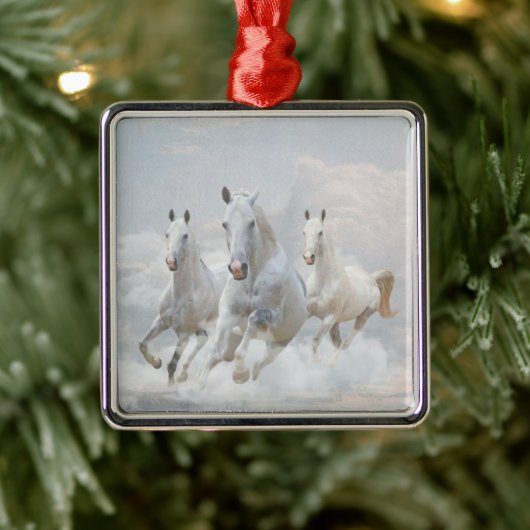 Paarden in wolken metalen ornament (Boom)