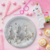 Paarden in wolken papieren bordje (Feest)