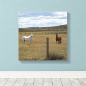 Paarden in Wyoming Canvas Afdruk (Insitu (Houten vloer))