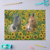 Paarden in zonnebloemveld tissuepapier (Craft)