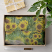 Paarden in zonnebloemveld tissuepapier (Geschenk)
