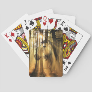 Paarden in zonneschijnse bossen pokerkaarten
