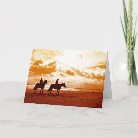 Paarden in Zonsondergang Kaart (Voorkant)