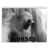 Paarden in zwart-wit wandkalender kalender (Hoes)