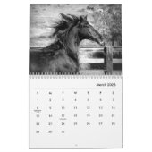 Paarden in zwart-wit wandkalender kalender (Mar 2026)