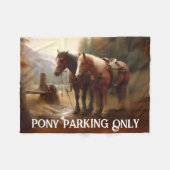 Paarden Ingespannen "Pony Parkeren" Fleece Deken (Voorkant (Horizontaal))