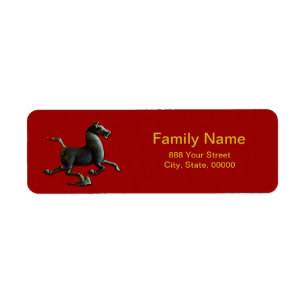 Paarden Jaar Chinees Zodiac Return Address Label
