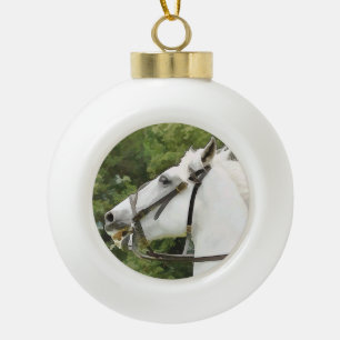 PAARDEN KERAMISCHE BAL ORNAMENT