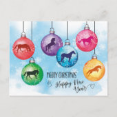 Paarden Kerstballen Kaart | Vakantie Briefkaart (Voorkant)
