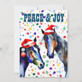 Paarden Kerstmis vrede en vreugde groet Feestdagenkaart (Voorkant)