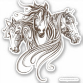  paarden Kiss Cut Sticker (Voorkant)