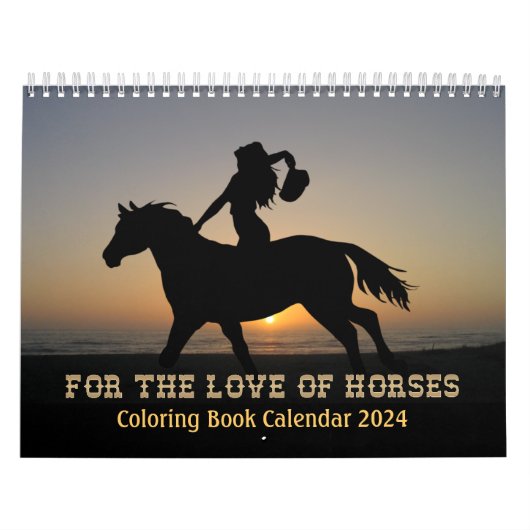 Paarden Kleurboek Kalender 2024 (Hoes)