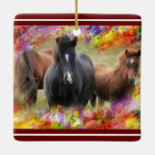 Paarden Kleurrijk keramisch Ornament (Achterkant)