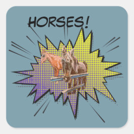 paarden komiek Jamie Vierkante Sticker