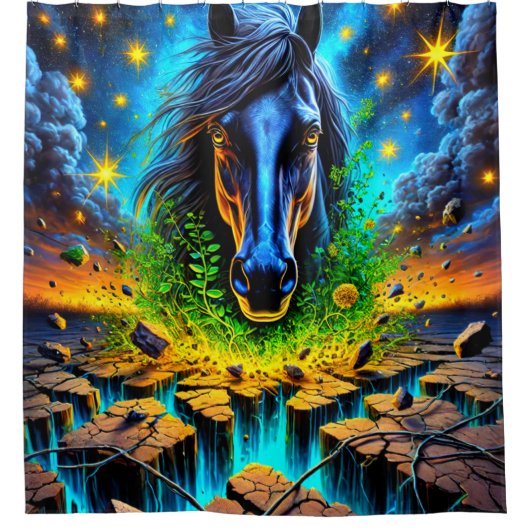 Paarden Kunst Douchegordijn (Voorkant)