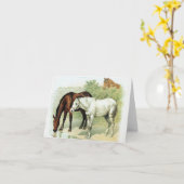 Paarden kunst illustratie kaart (Gele Bloem)