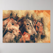 Paarden Kunstmatige Waterverf schilderen decoratie