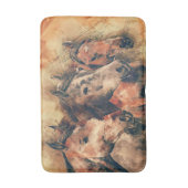 Paarden Kunstmatige Waterverf schilderen decoratie Badmat (Voorkant Verticaal)